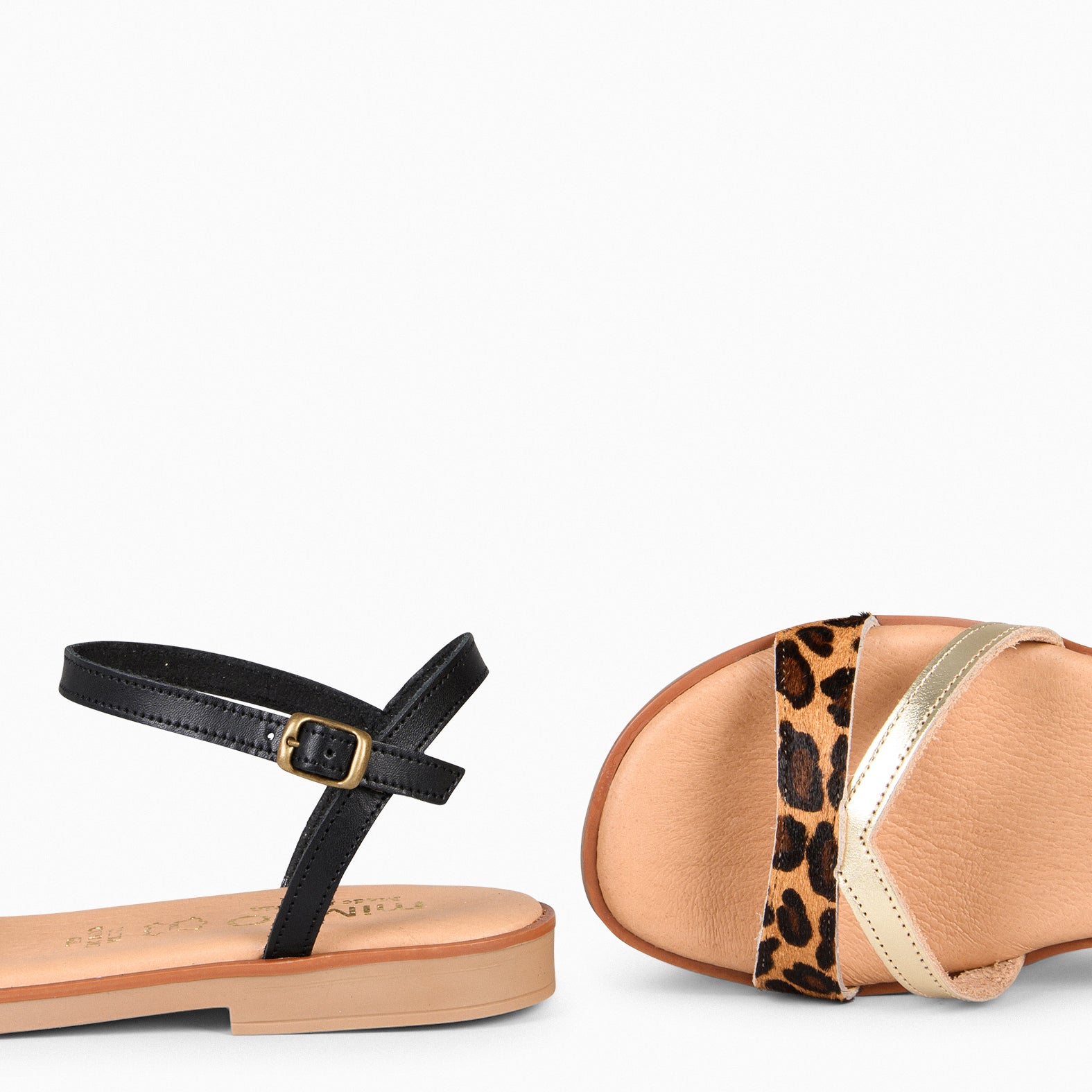 YAUNDE – Sandalias planas cómodas LEOPARDO