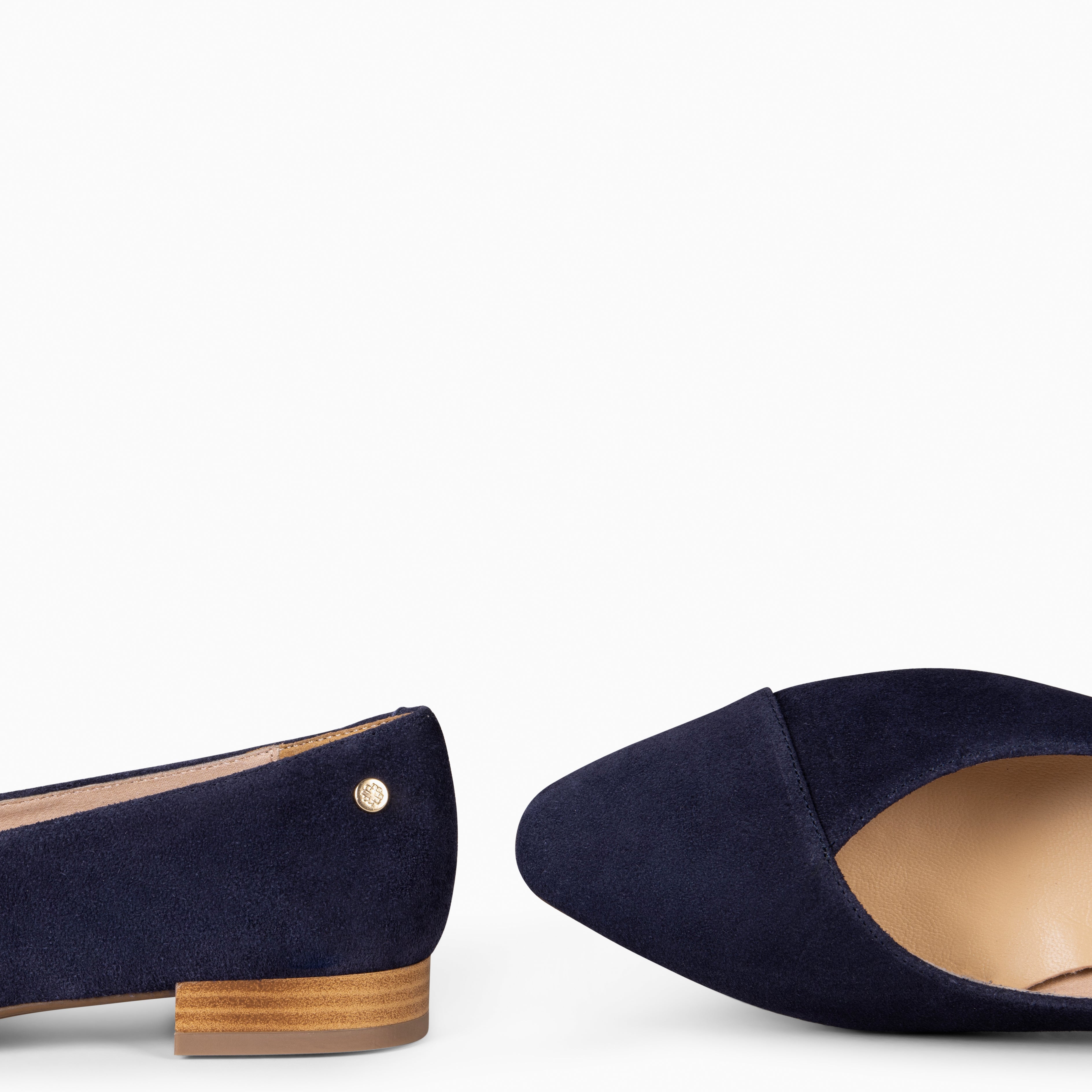 MARIE - Zapatos de tacón Bajo de punta fina AZUL MARINO - miMaO ®