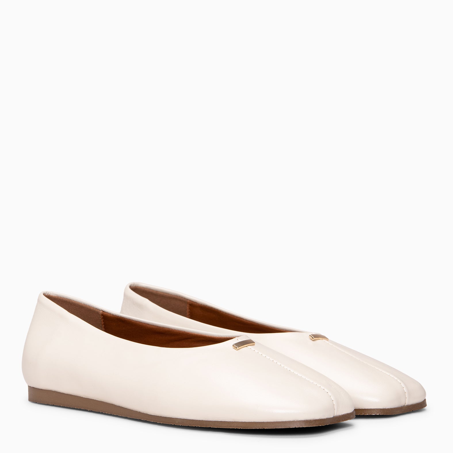 CALA - WHITE Baresoft leather ballerinas