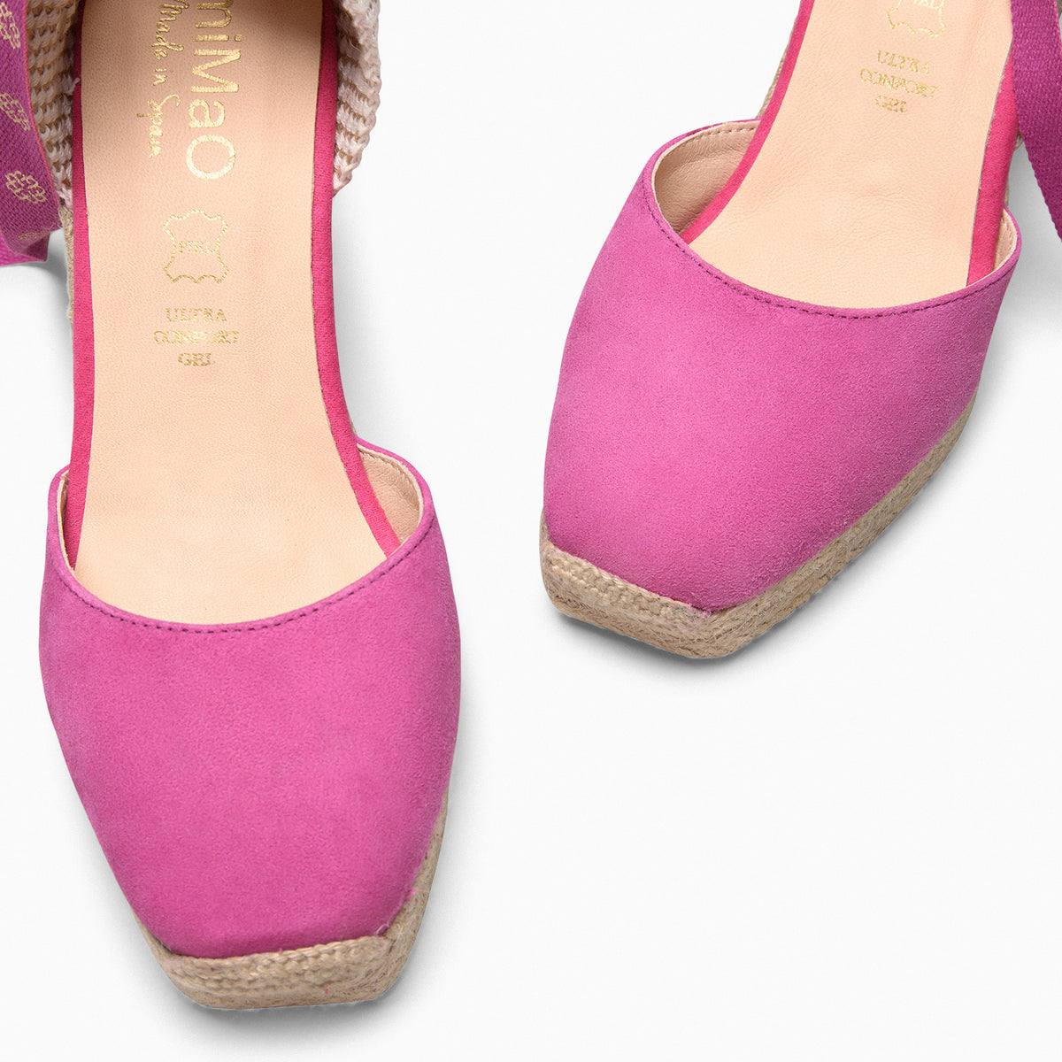 MOMBASA - Cuñas de esparto con cinta FUCSIA