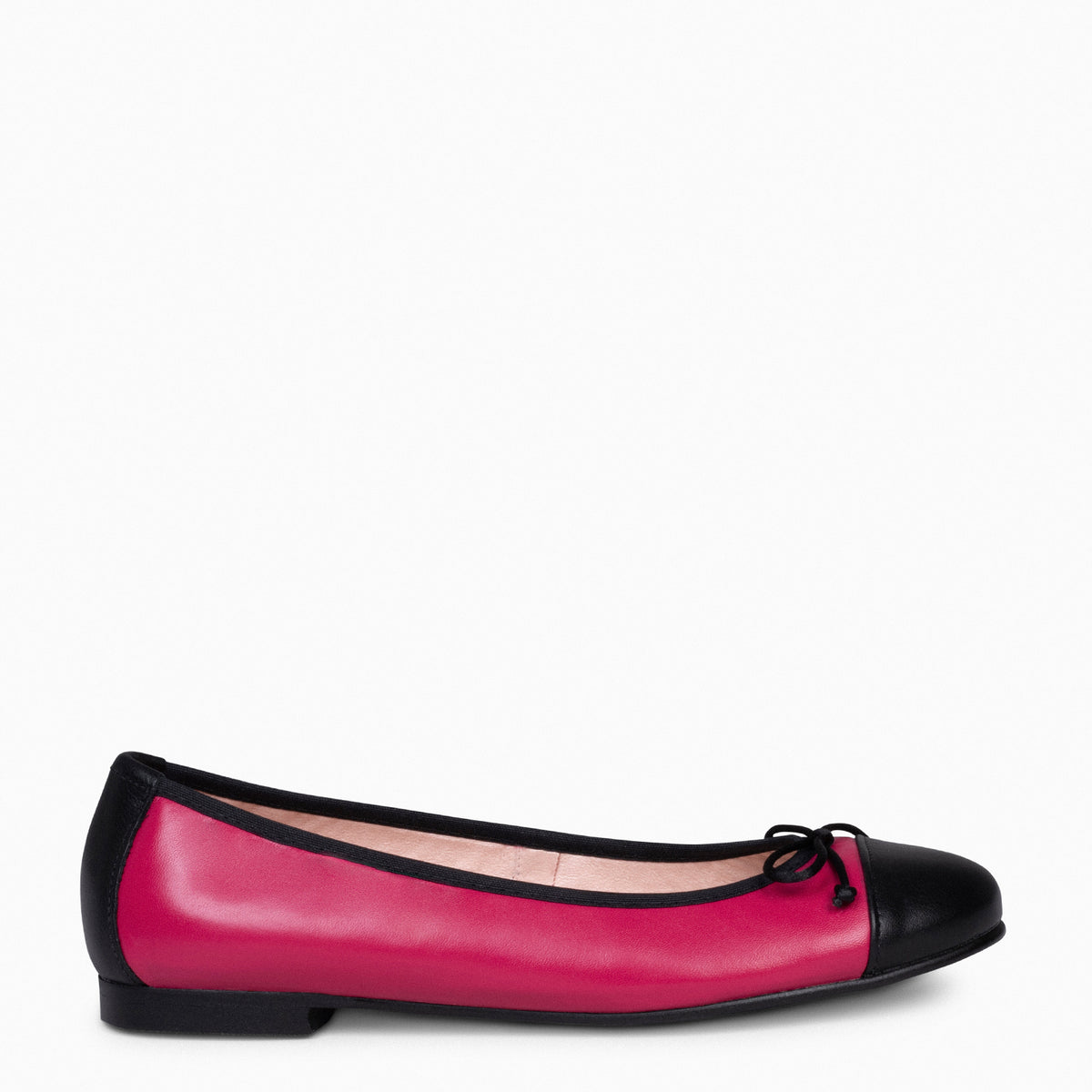 NICOLLE – FUCHSIA ballerina with black toe