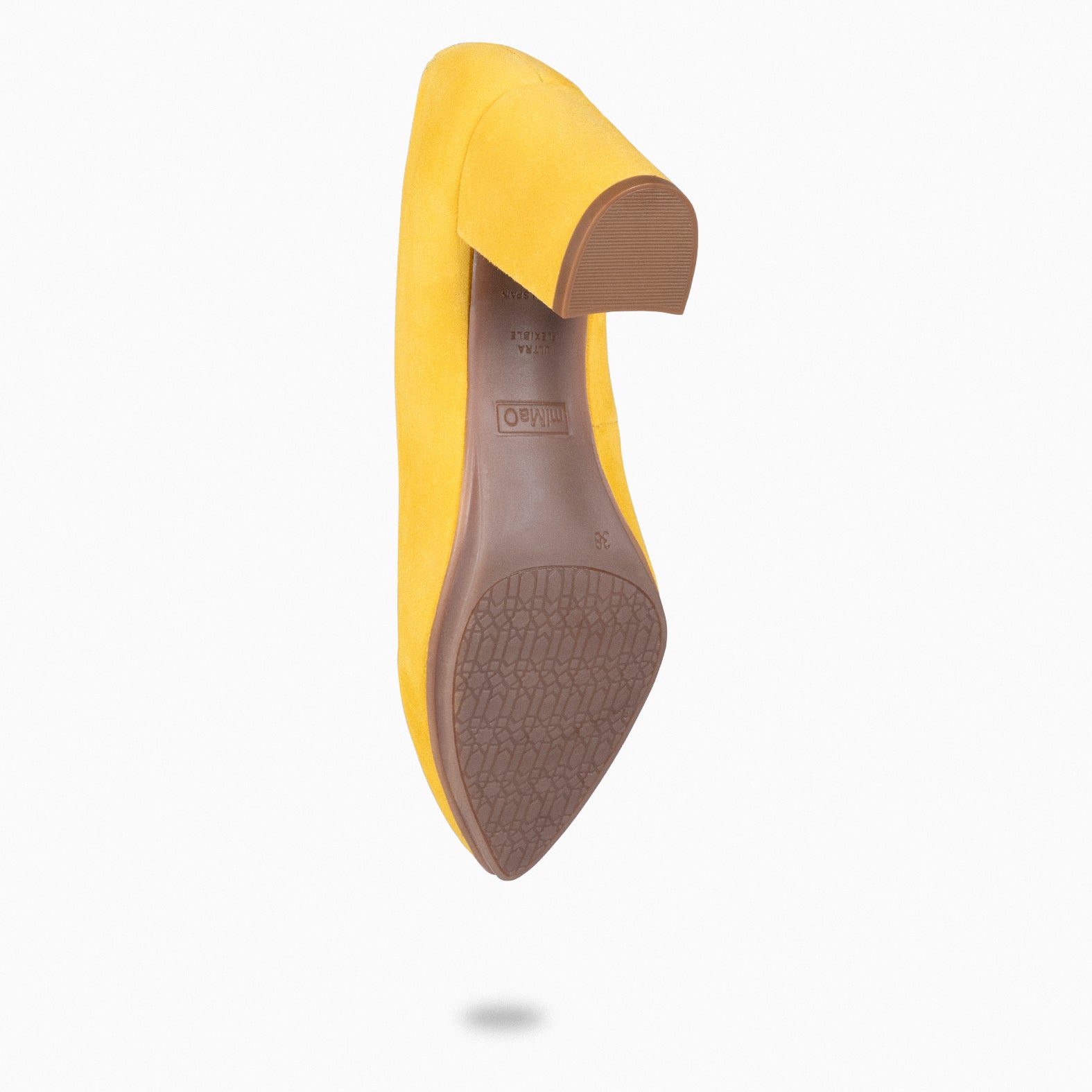 URBAN S - SAPATOS DE SALTO MÉDIO EM CAMURÇA AMARELO