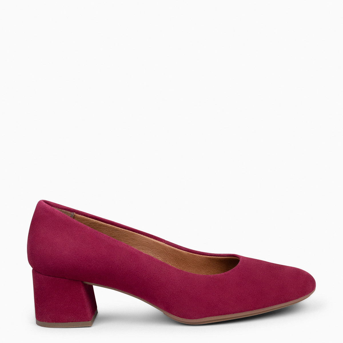 URBAN REDONDO - Zapatos de tacón bajo de ante GRANATE