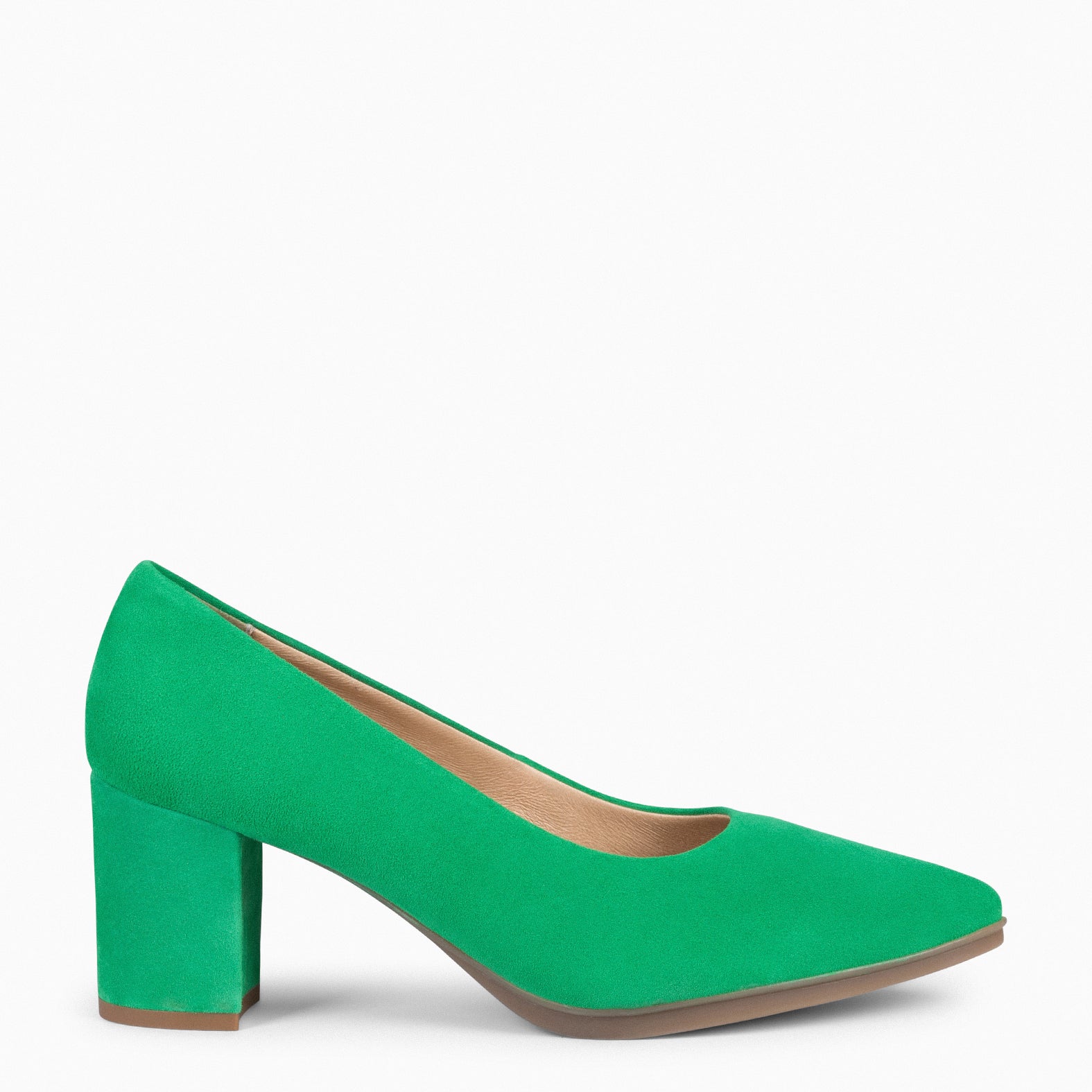 URBAN S - Zapato de tacón medio de ante VERDE - miMaO ®