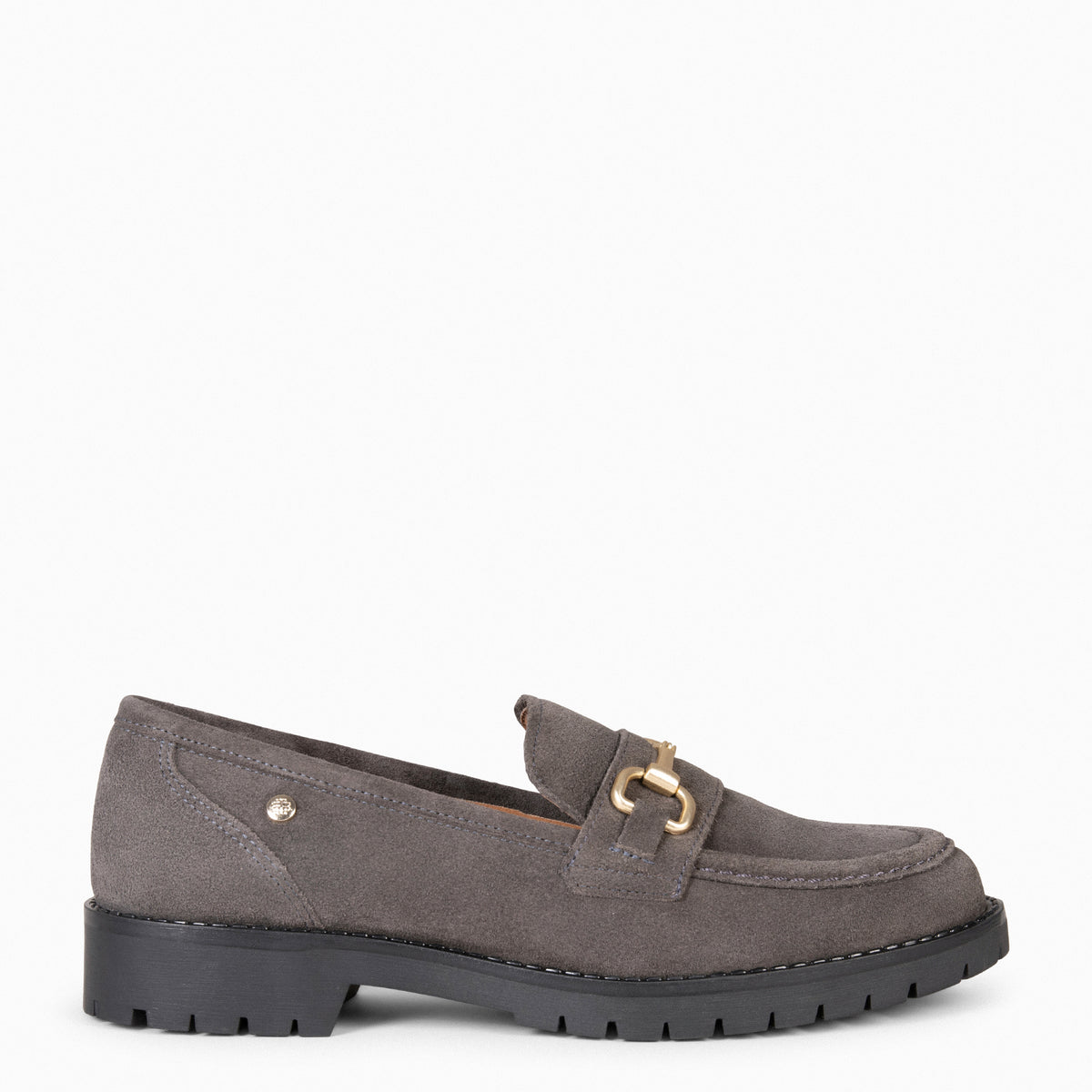 TREVILLA - Mocasín con aplique metálico GRIS - miMaO ®