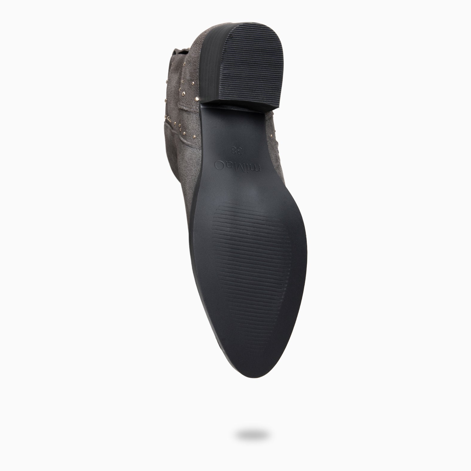 DUSTY – Botines de serraje con tachas GRIS - miMaO ®