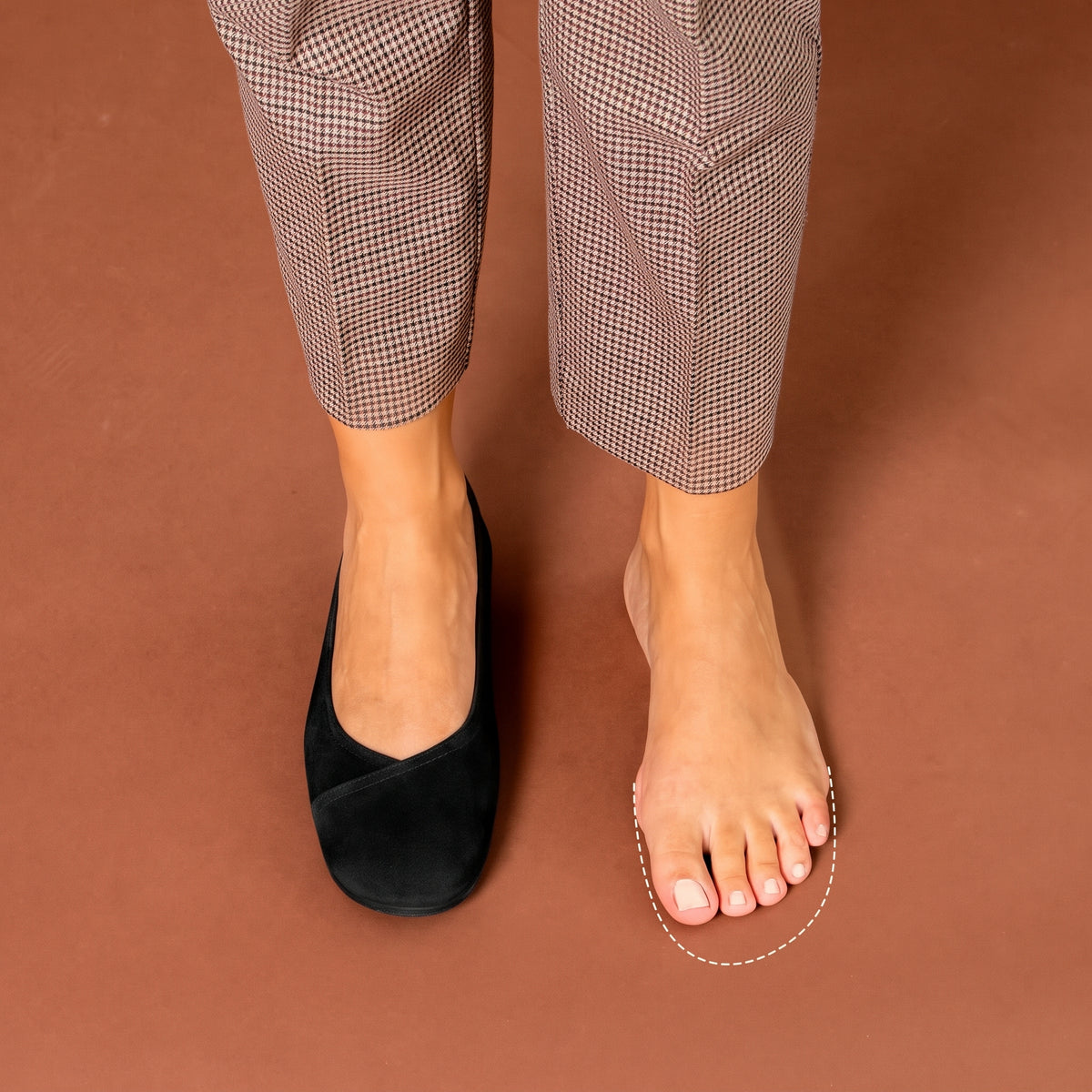 PLUMA - Bailarina baresoft de serraje NEGRO