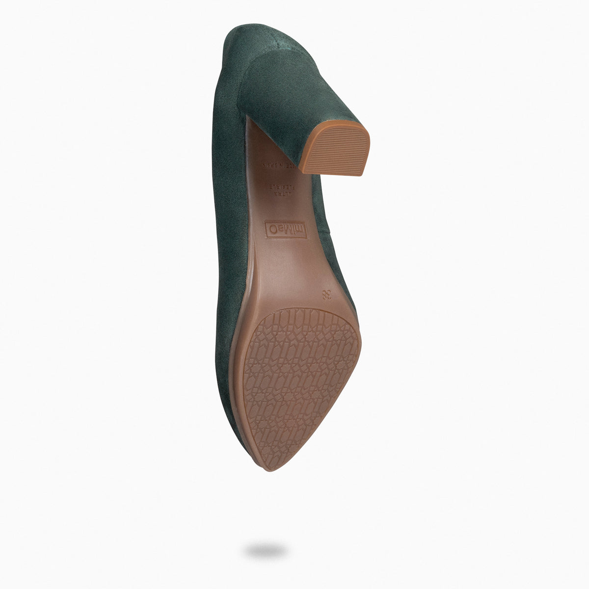 URBAN – Zapatos de tacón alto de ante VERDE BOTELLA