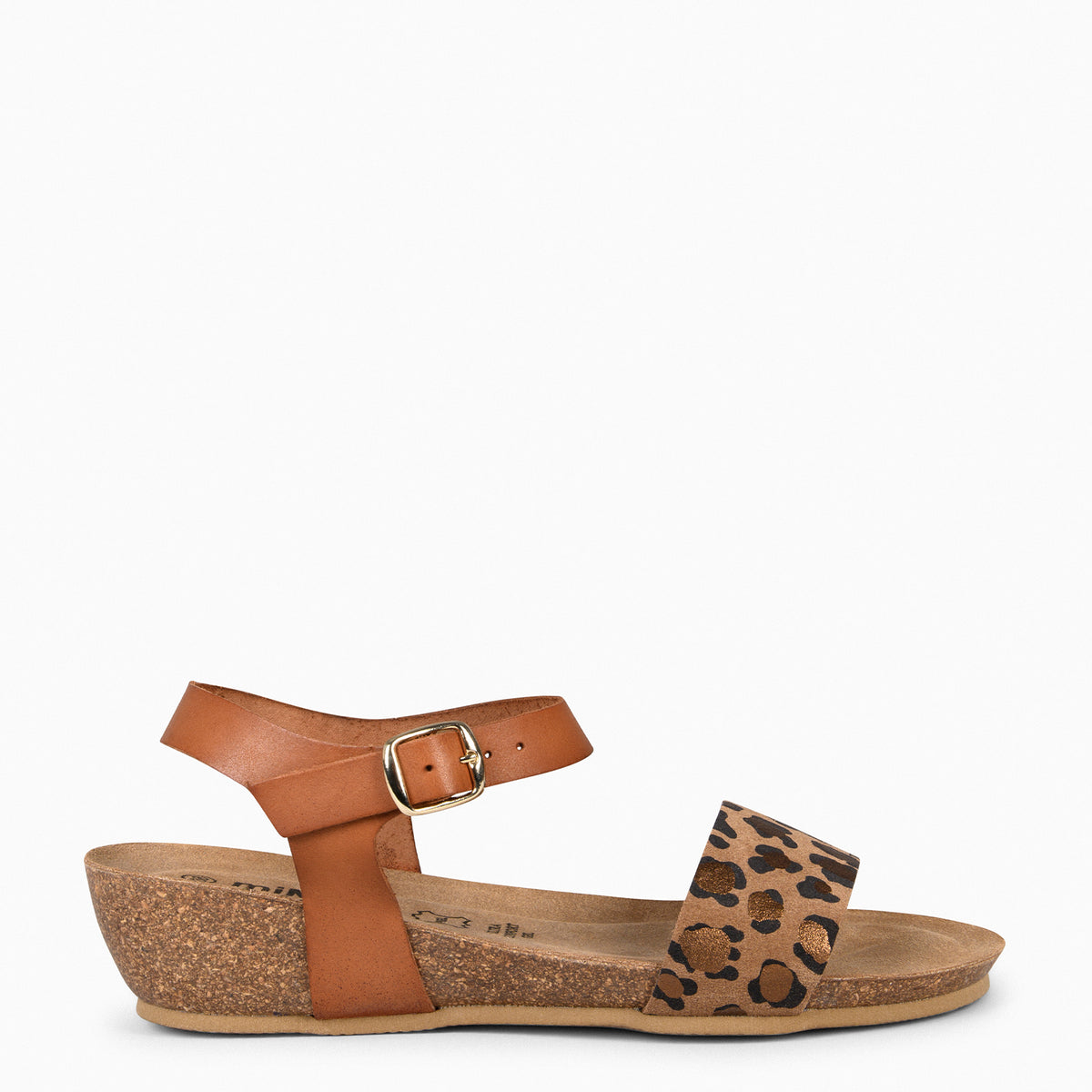 OAK – Sandalias Bio de serraje con cuña LEOPARDO