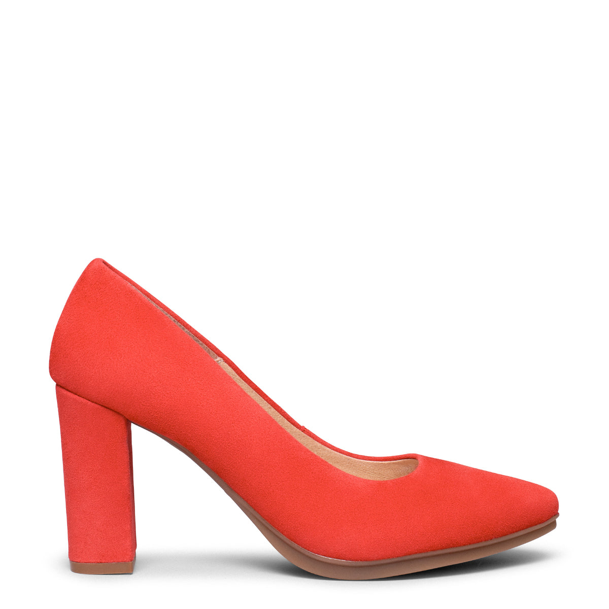 URBAN – Zapatos de tacón alto de ante ROJO ANARANJADO