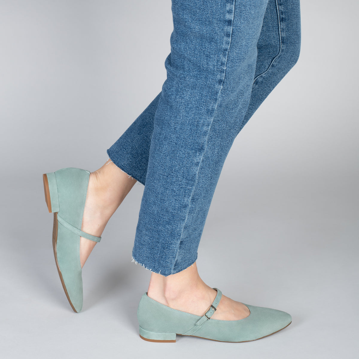 MERCEDITAS - Zapatos planos con hebilla VERDE AGUA