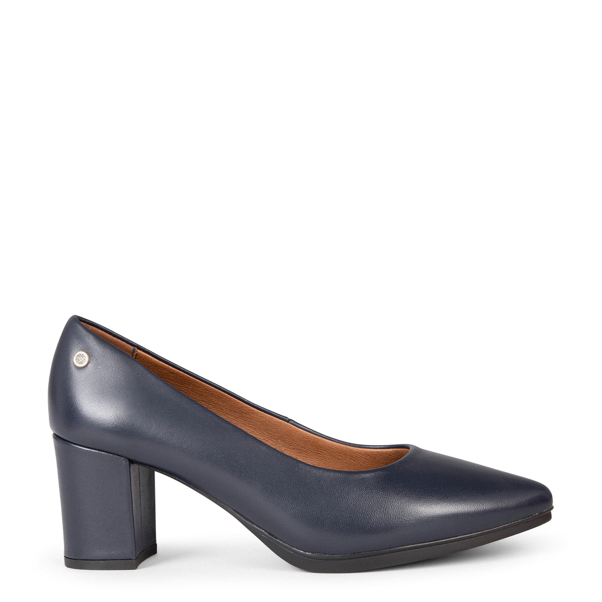 URBAN S SALON - Escarpins à talon moyen en cuir BLEU MARINE
