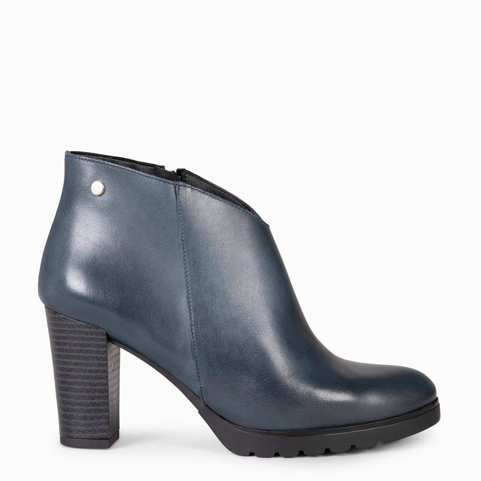 CLASSIC - Botines de tacón de piel MARINO