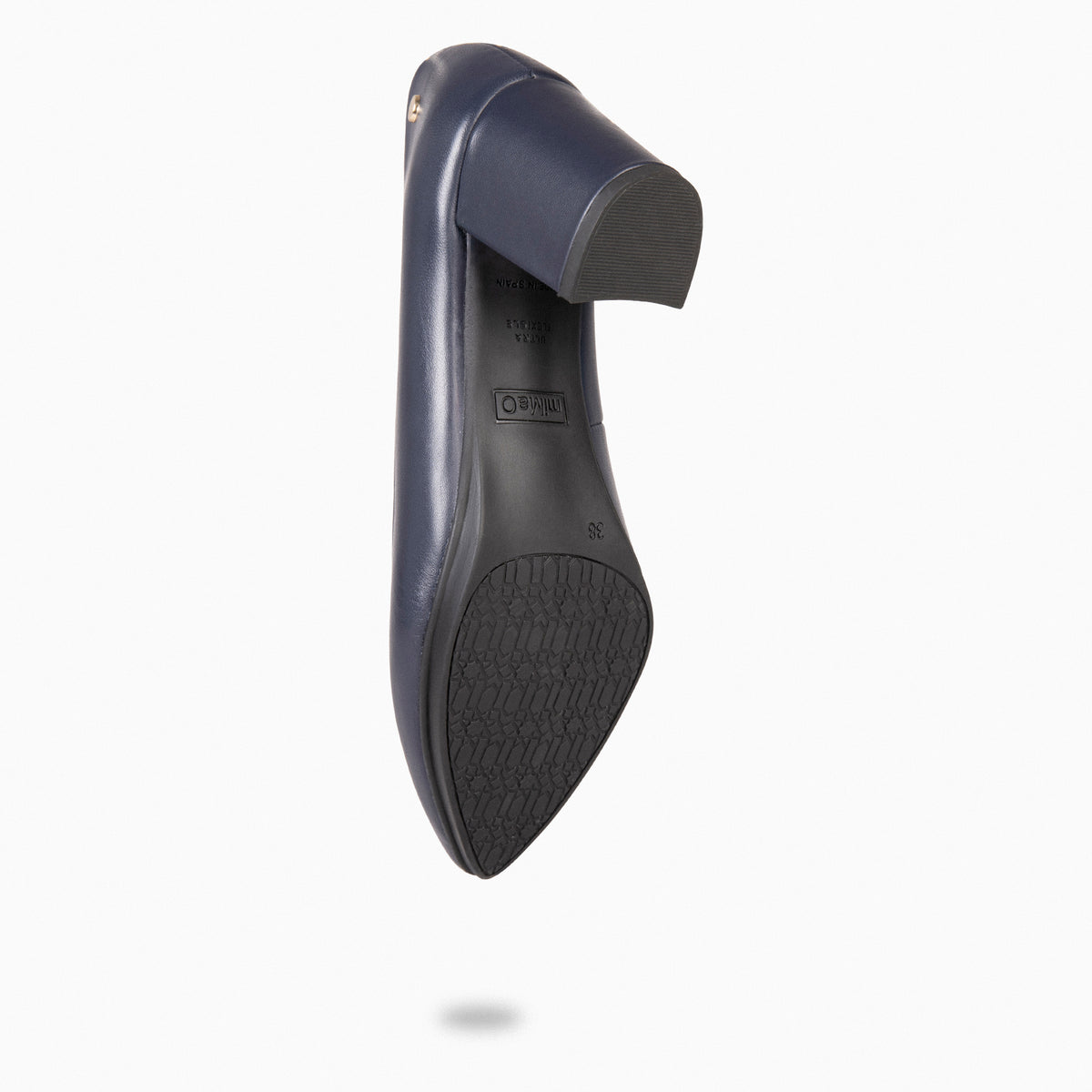 URBAN S SALON - Escarpins à talon moyen en cuir BLEU MARINE