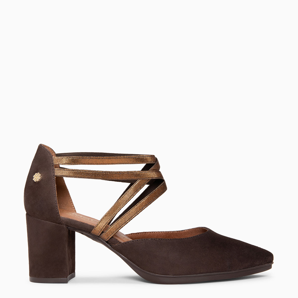 CINDY - Zapatos de tacón con tiras elásticas cruzadas MARRON BRONCE