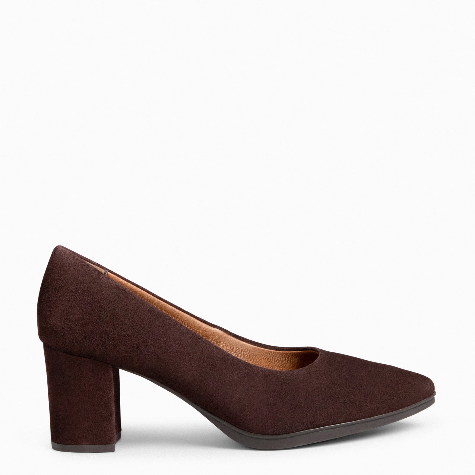 URBAN S - BROWN suede mid-heeled shoes