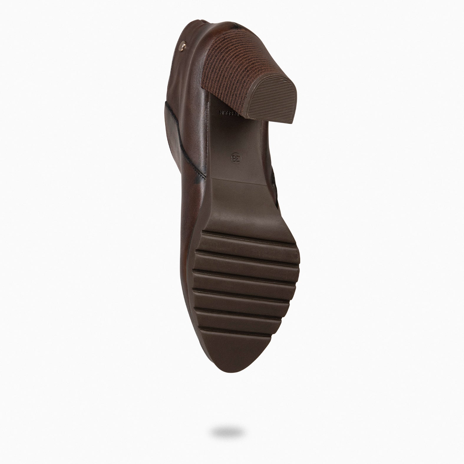 CLASSIC - Botines de tacón de piel MARRON