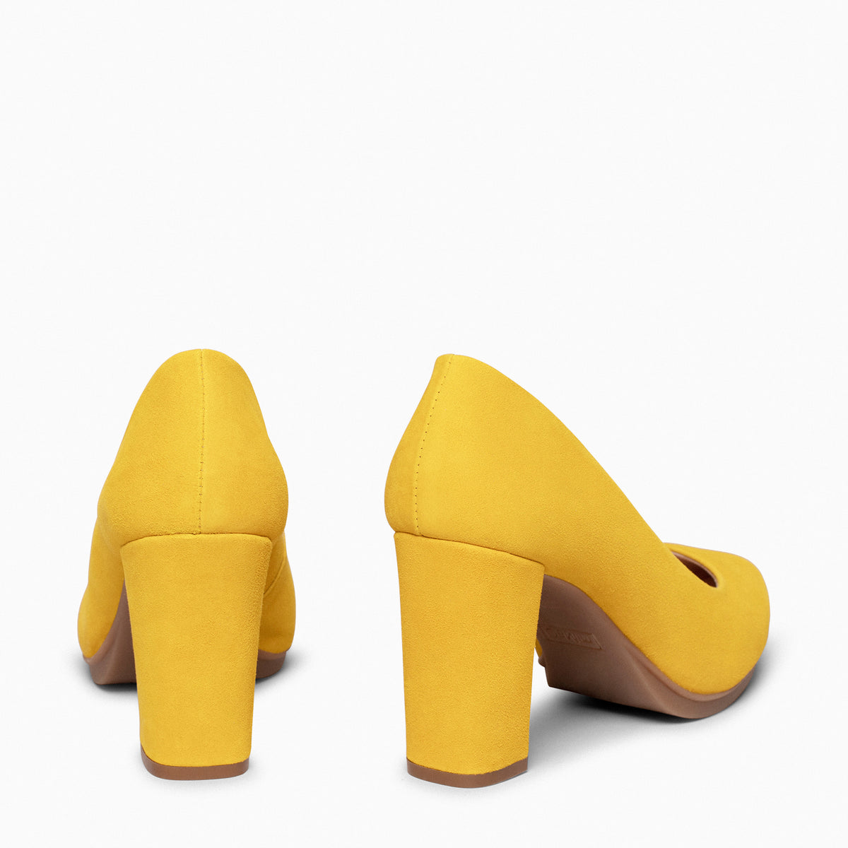 URBAN – Zapatos de tacón alto de ante AMARILLO