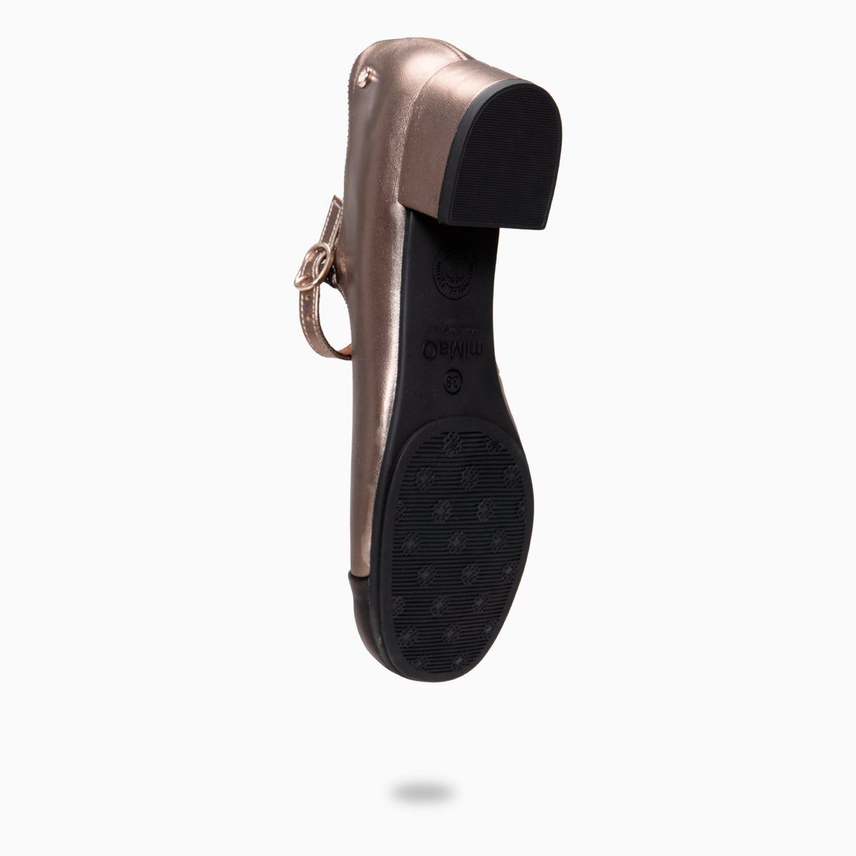 FLORA - Mercedita con tacón de piel bicolor METAL