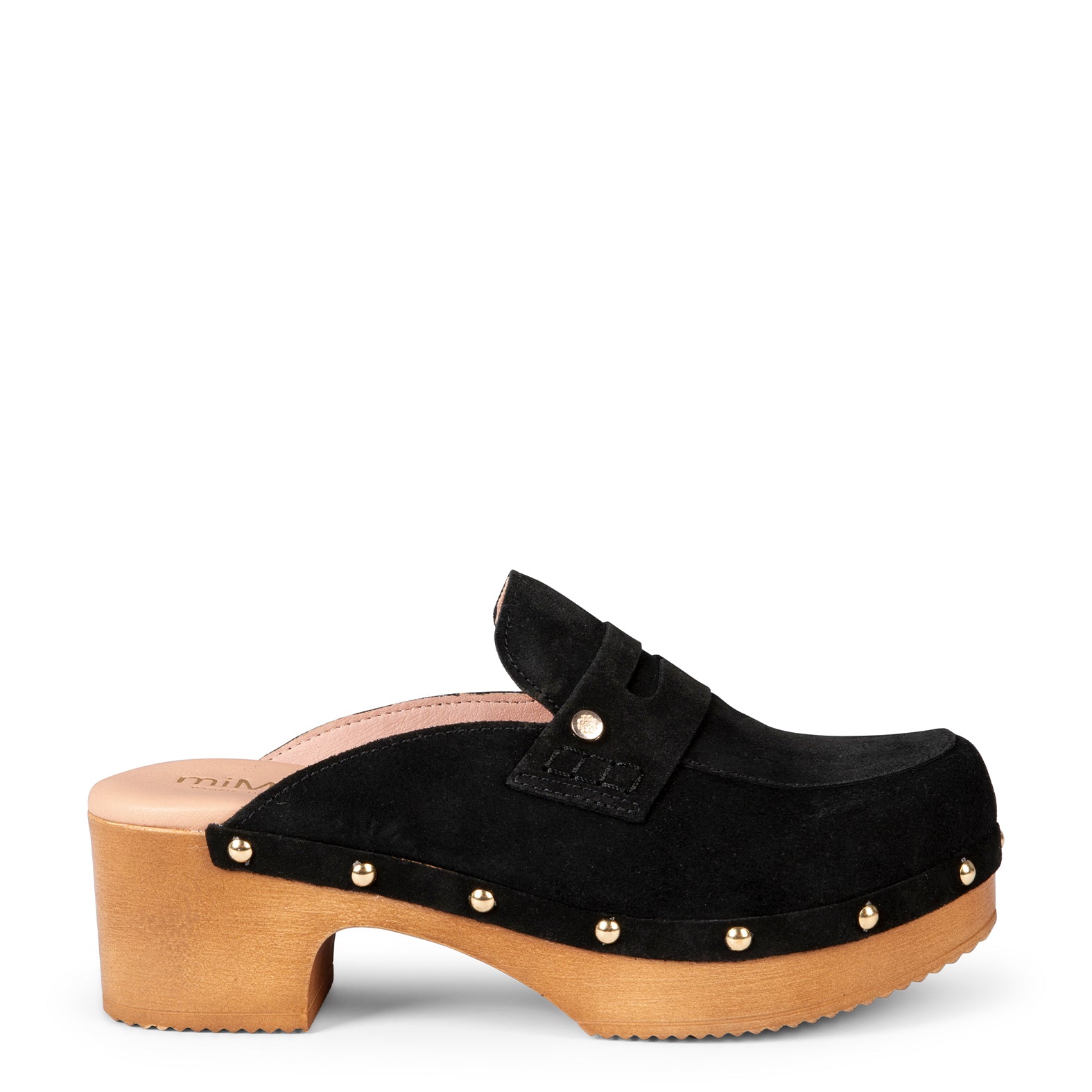 GASSIN - Zuecos con tacón Bajo y Plataforma NEGRO - miMaO ®