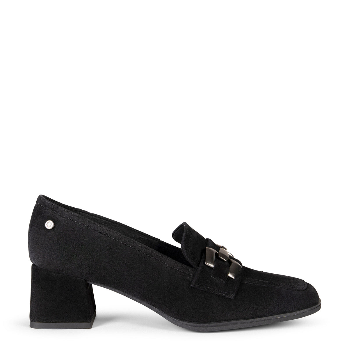 CAMILA – Mocasines de tacón ancho NEGRO - miMaO ®