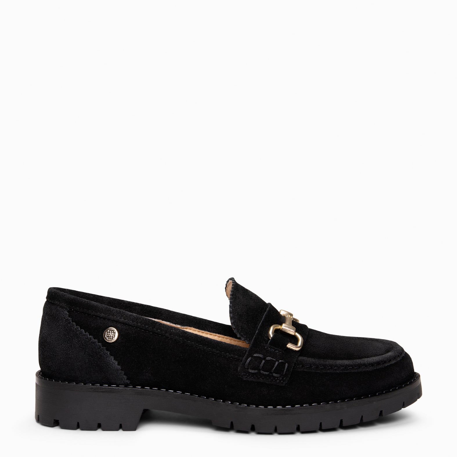 TREVILLA - Mocasín con aplique metálico NEGRO - miMaO ®