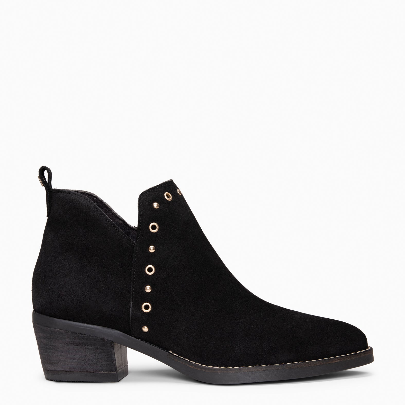 MILES - Bottines cowboy pour femme en daim NOIR