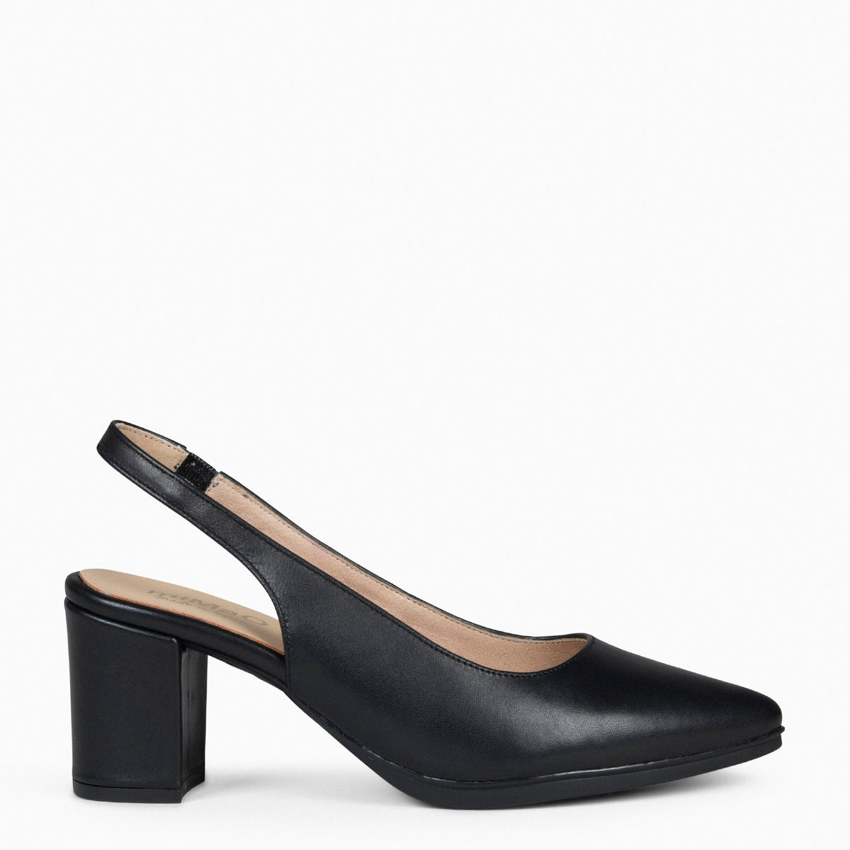 KYARA - Zapato Destalonado con tacón NEGRO