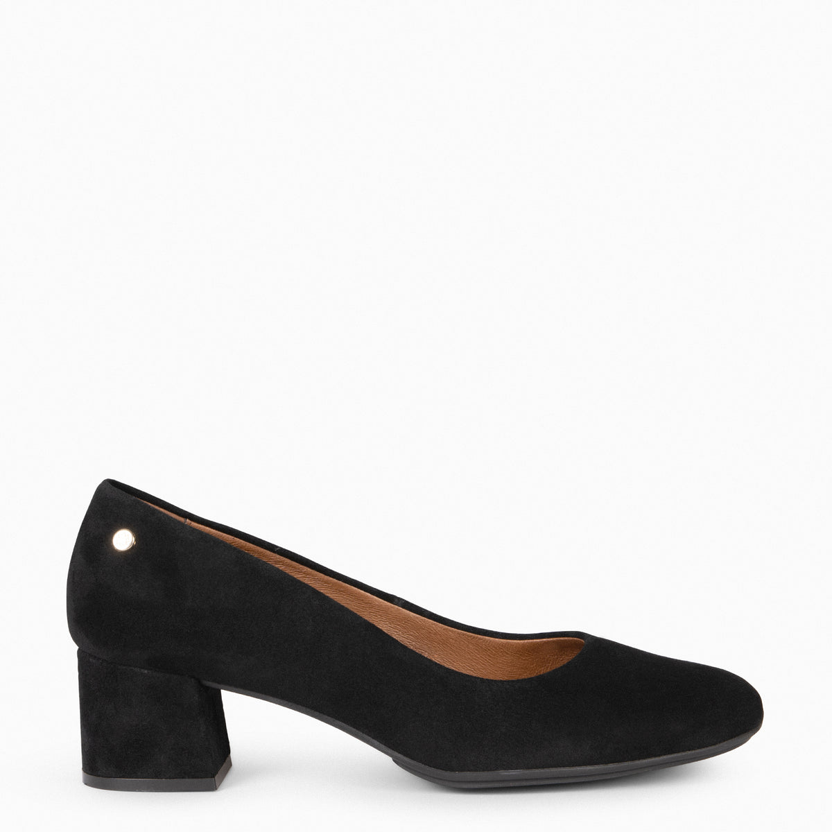 URBAN REDONDO - Zapatos de tacón bajo de ante NEGRO