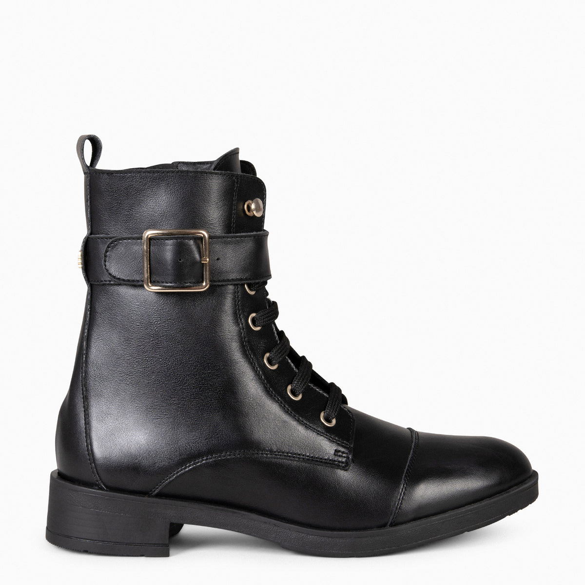 BELFAST – Botines con cordones de piel NEGRO - miMaO ®