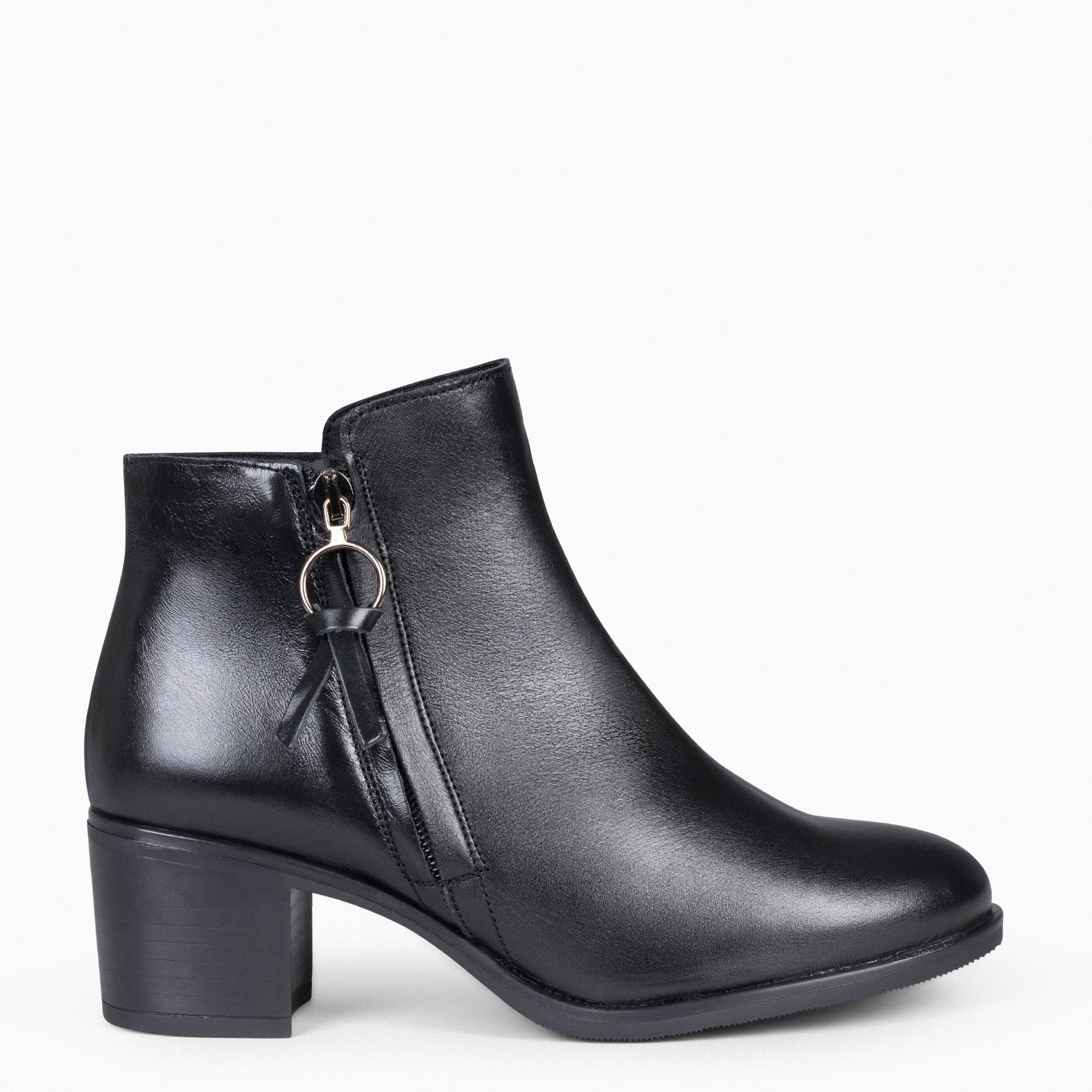 BREST - Botines con cremallera lateral NEGRO - miMaO ®
