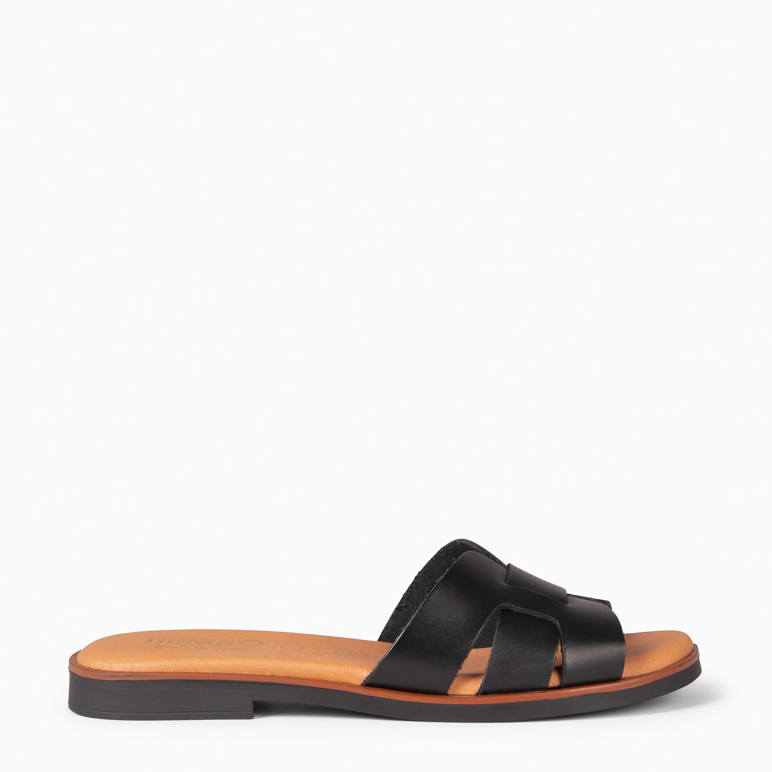 SIWA - Sandalia de piel NEGRO