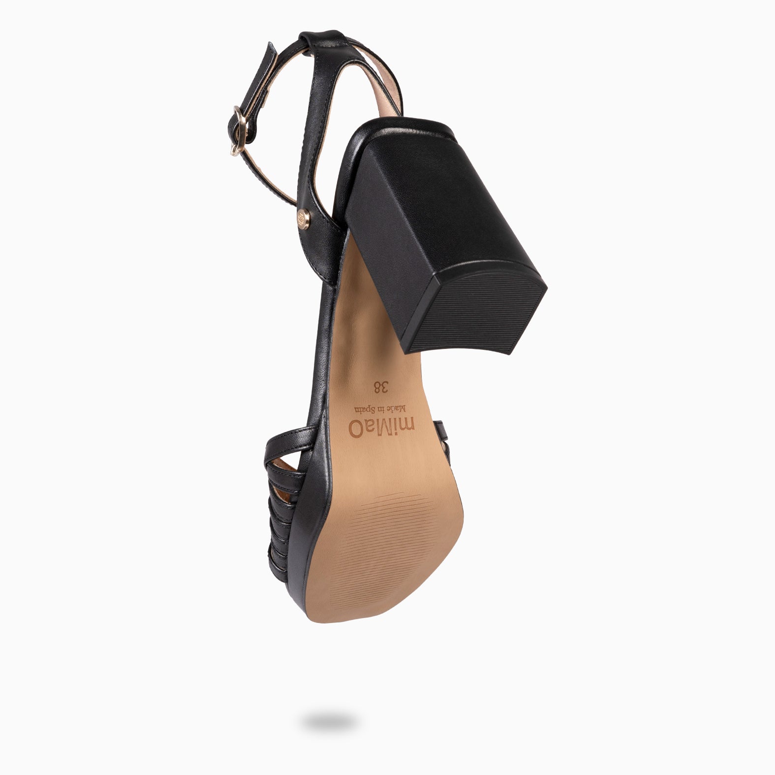 CRISTEL - SANDALIAS ELEGANTES DE TACÓN DE VESTIR NEGRO