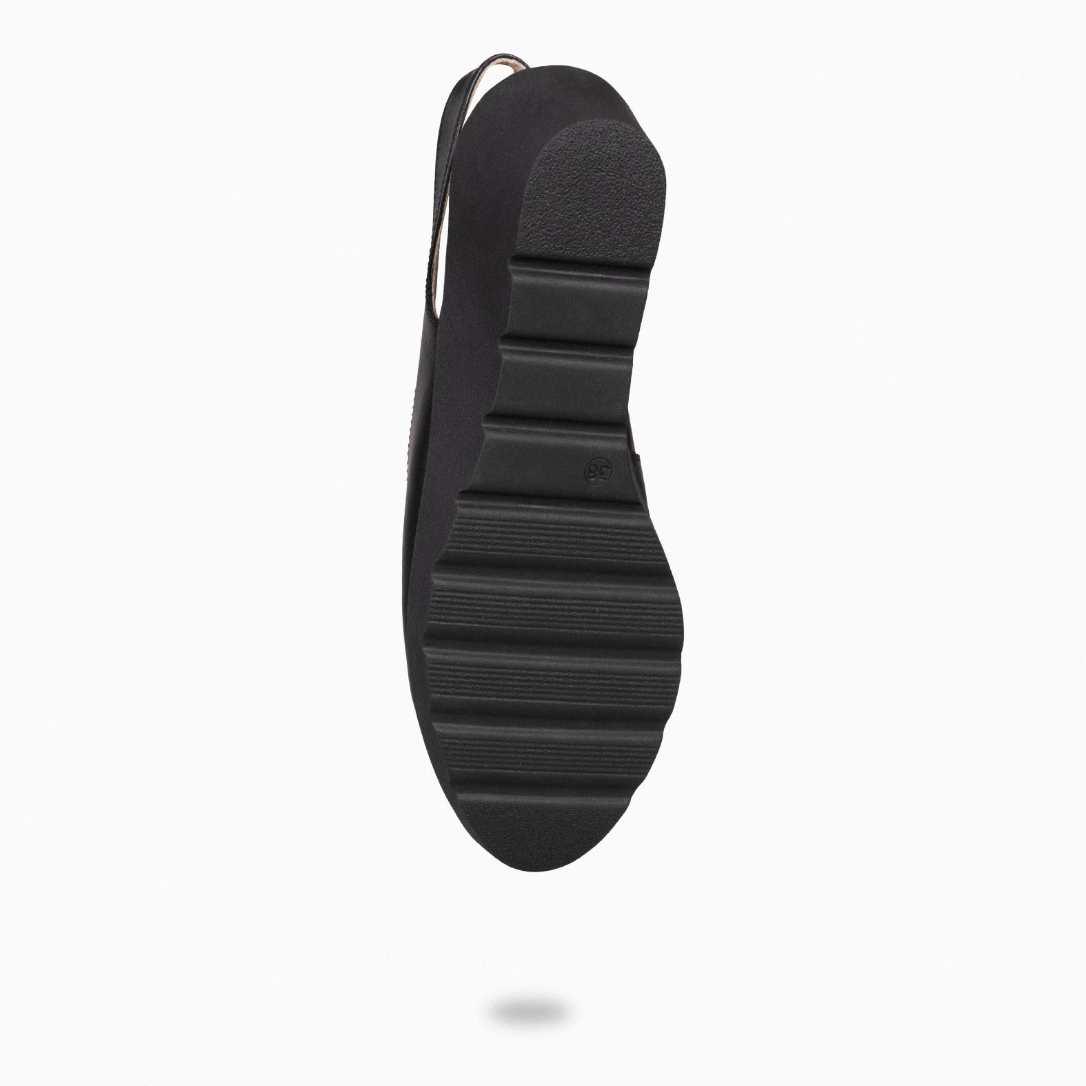 CLARISSE – Slingbacks à talon compensé NOIR
