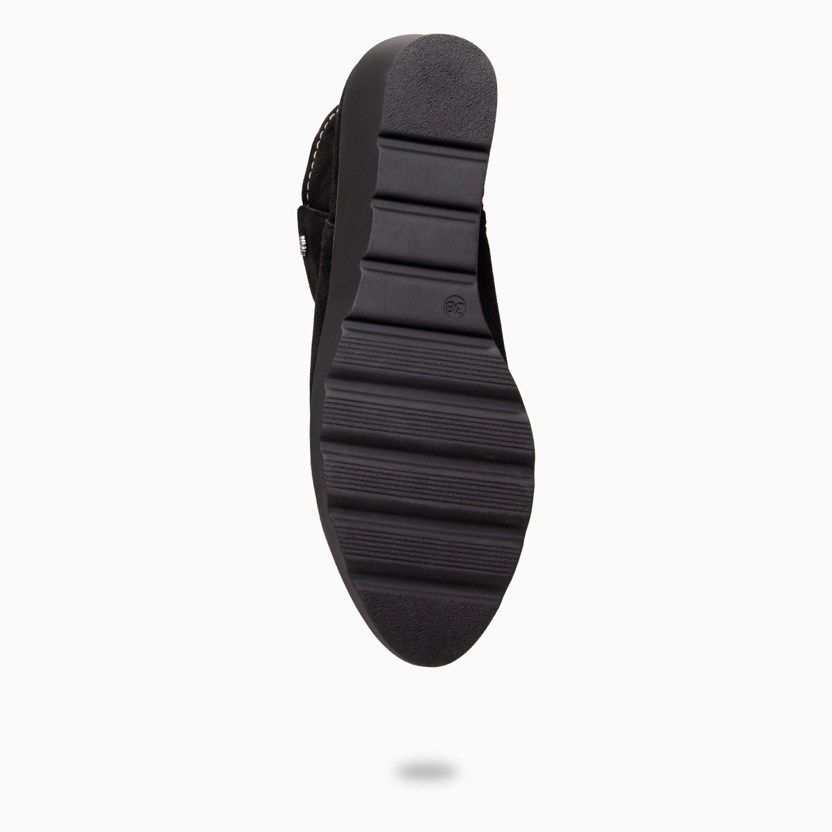 LULEA - Botines con cuña de piel hidrófugos NEGRO