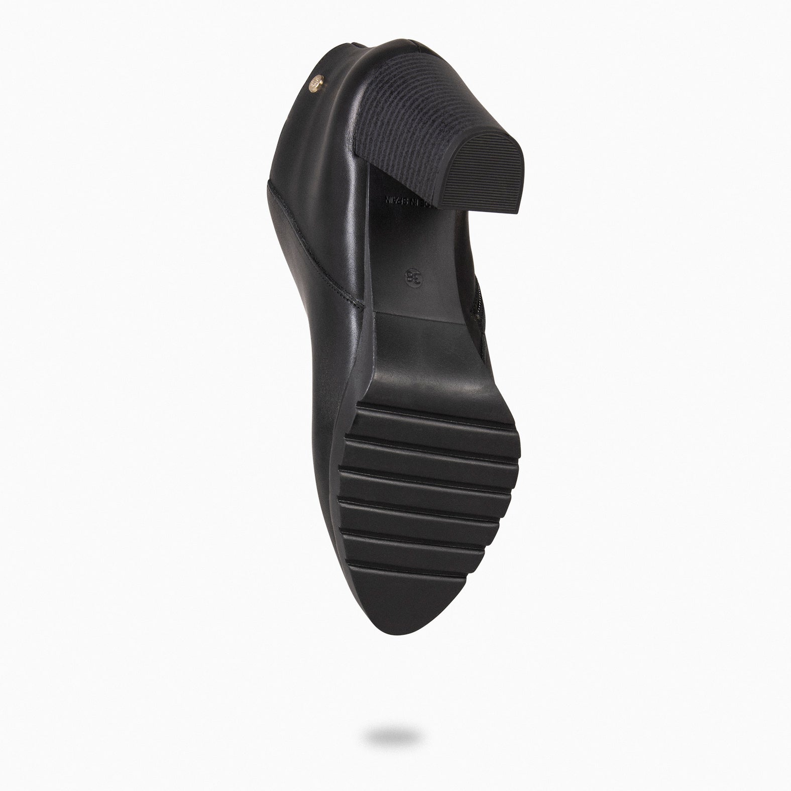 CLASSIC - Botines de tacón de piel NEGRO