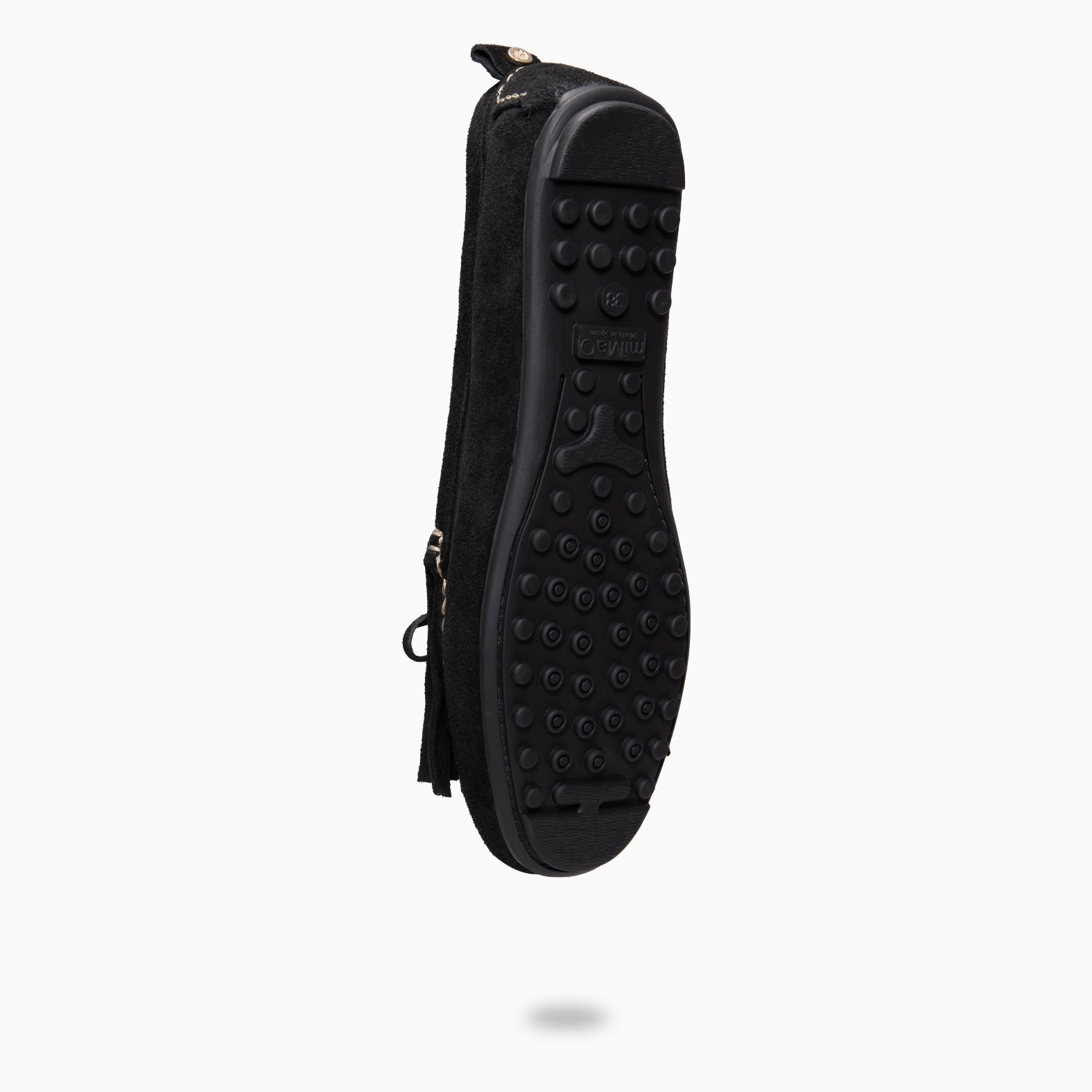 HABANA – Mocassins rasos em ante com franjas PRETO