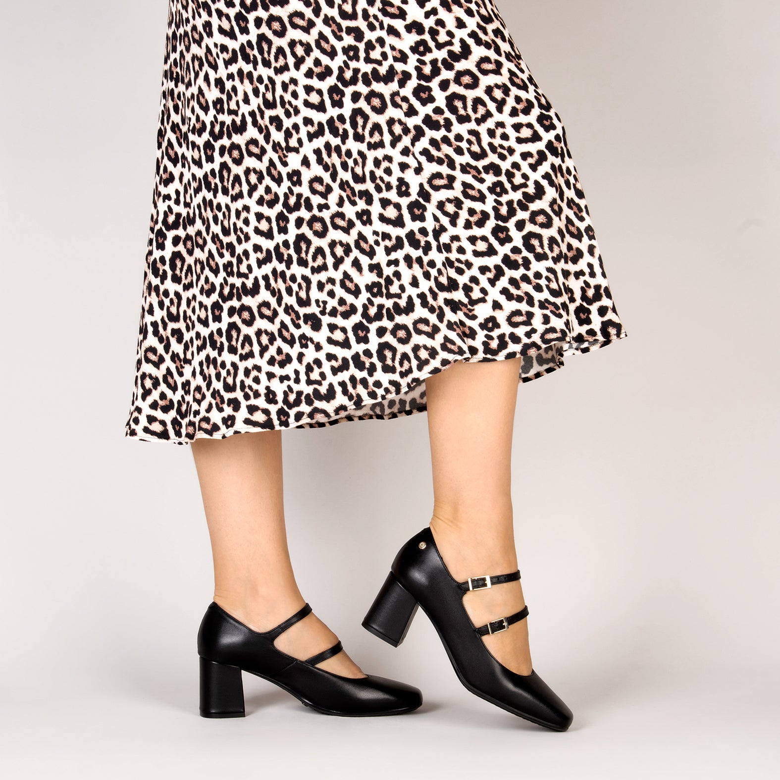 FEBRIS - Zapatos de piel con doble pulsera NEGRO - miMaO ®