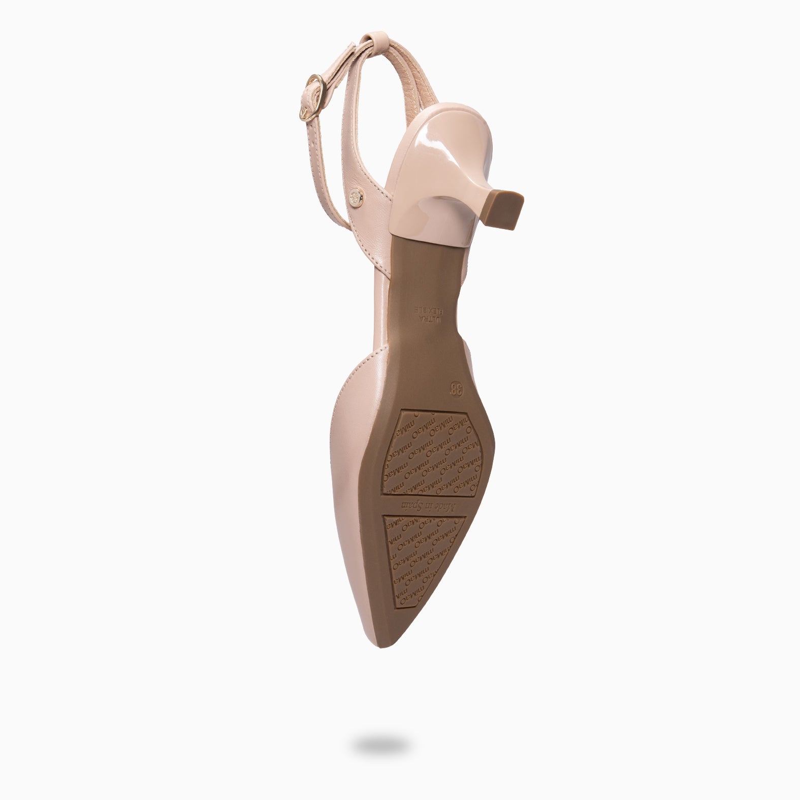 DANIELA - Sapatos slingback com salto kitten NUDE