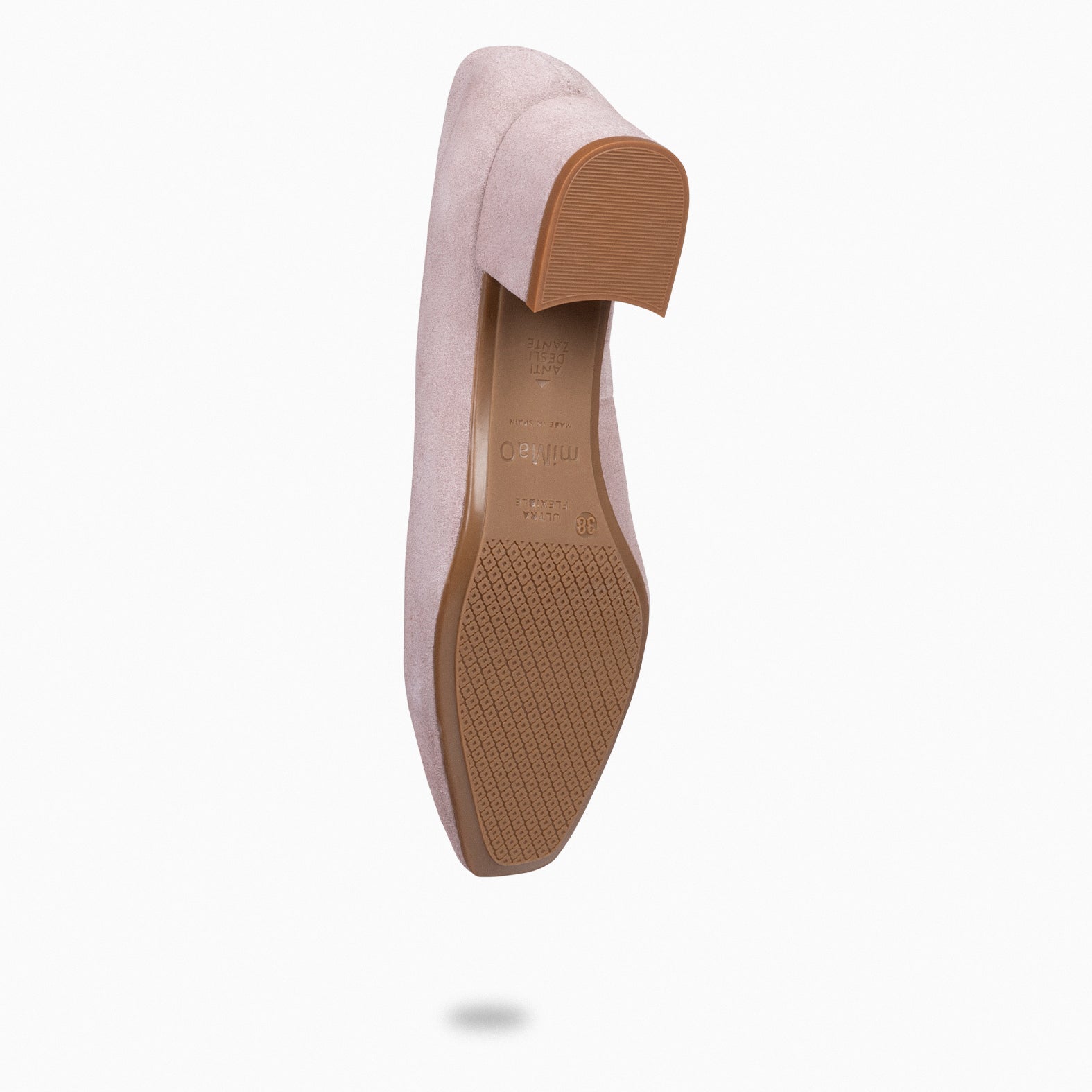 URBAN LADY - Zapatos de tacón bajo de serraje NUDE - miMaO ®