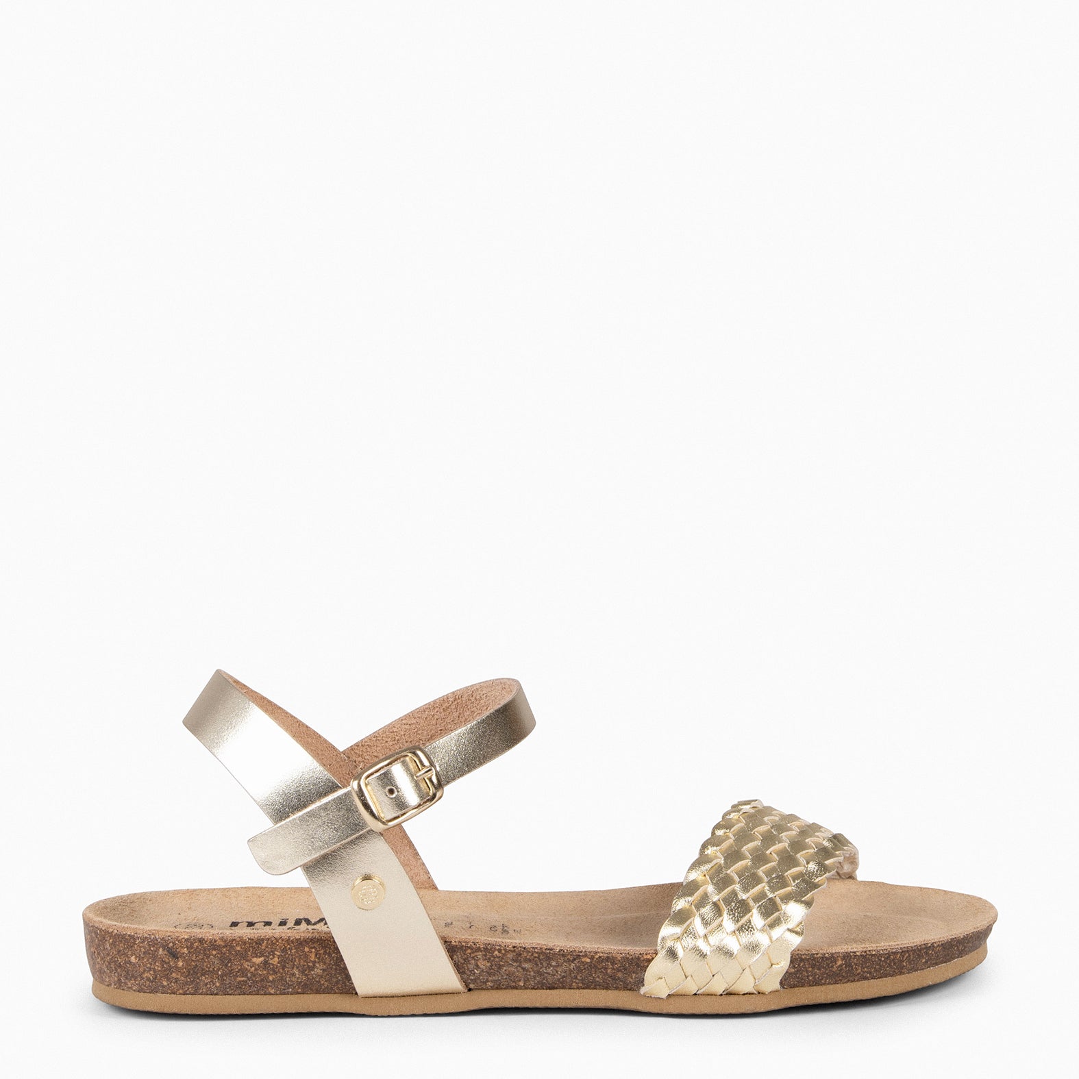 AIRE - Sandalias Planas BIO de tira Trenzada ORO
