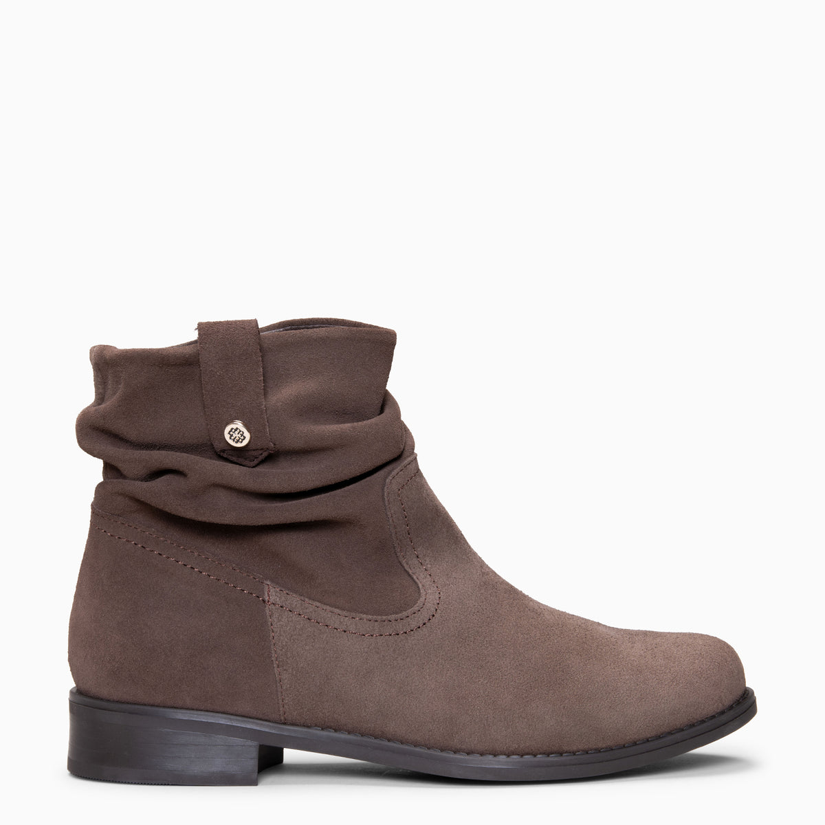 ISIDORA - Bottines à tige souple en daim hydrofuge MARRON