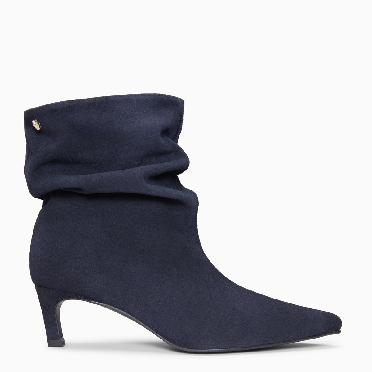 EMMA - Botines plisados de piel MARINO