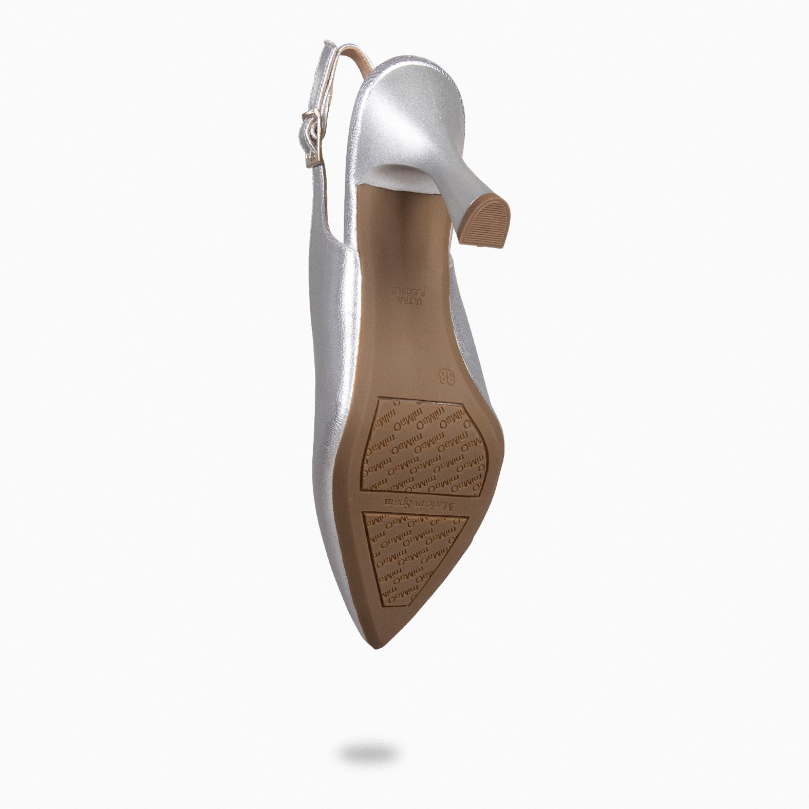 GLAM DESTALONADO - Zapatos de tacón destalonados de napa PLATA - miMaO ®
