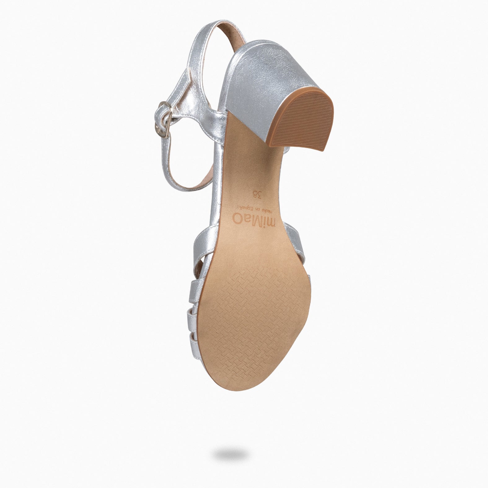 MUSA – Sandalias de Tacón ancho PLATA - miMaO ®