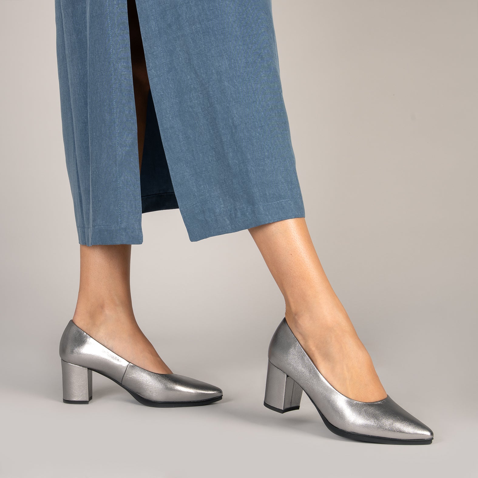 URBAN S SPLASH - Zapatos de piel metalizada PLATA - miMaO ®