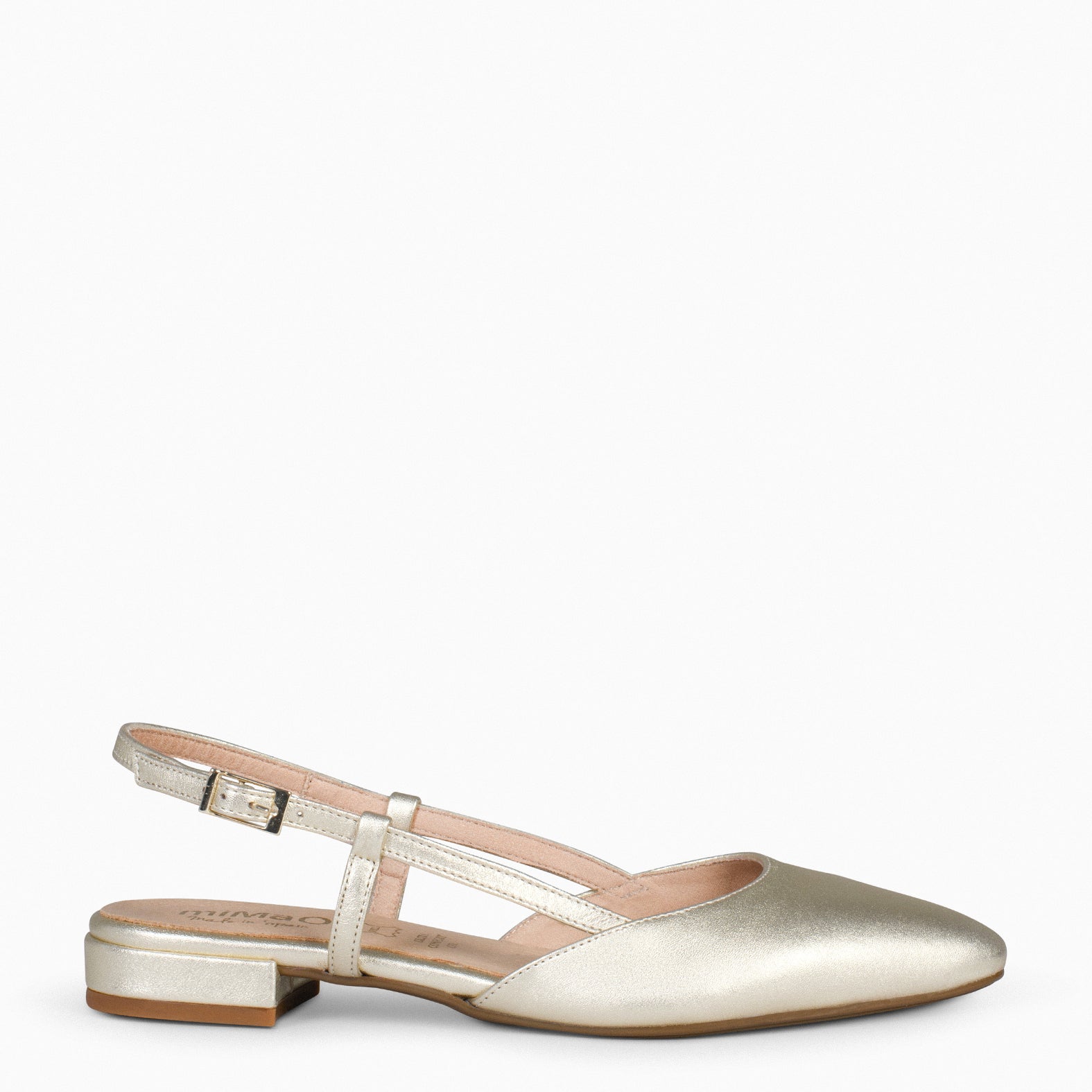 BRUNCH – Zapatos Planos Destalonados PLATINO - miMaO ®