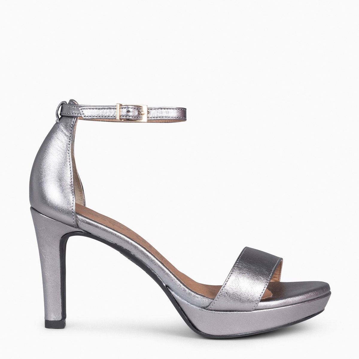 FIESTA – Sandalias de tacón alto y plataforma PLATA