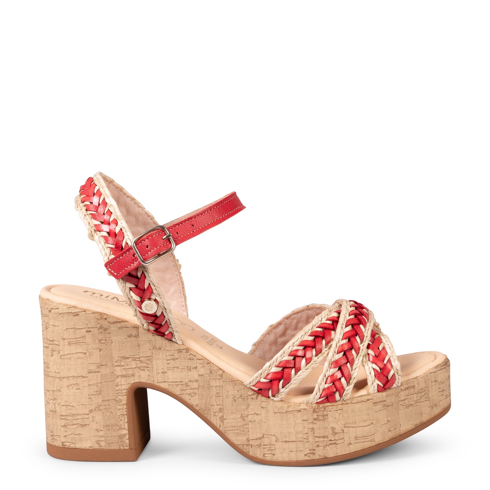 FLORA - SANDALIAS CASUALES DE TACÓN ALTO ROJO - miMaO ®