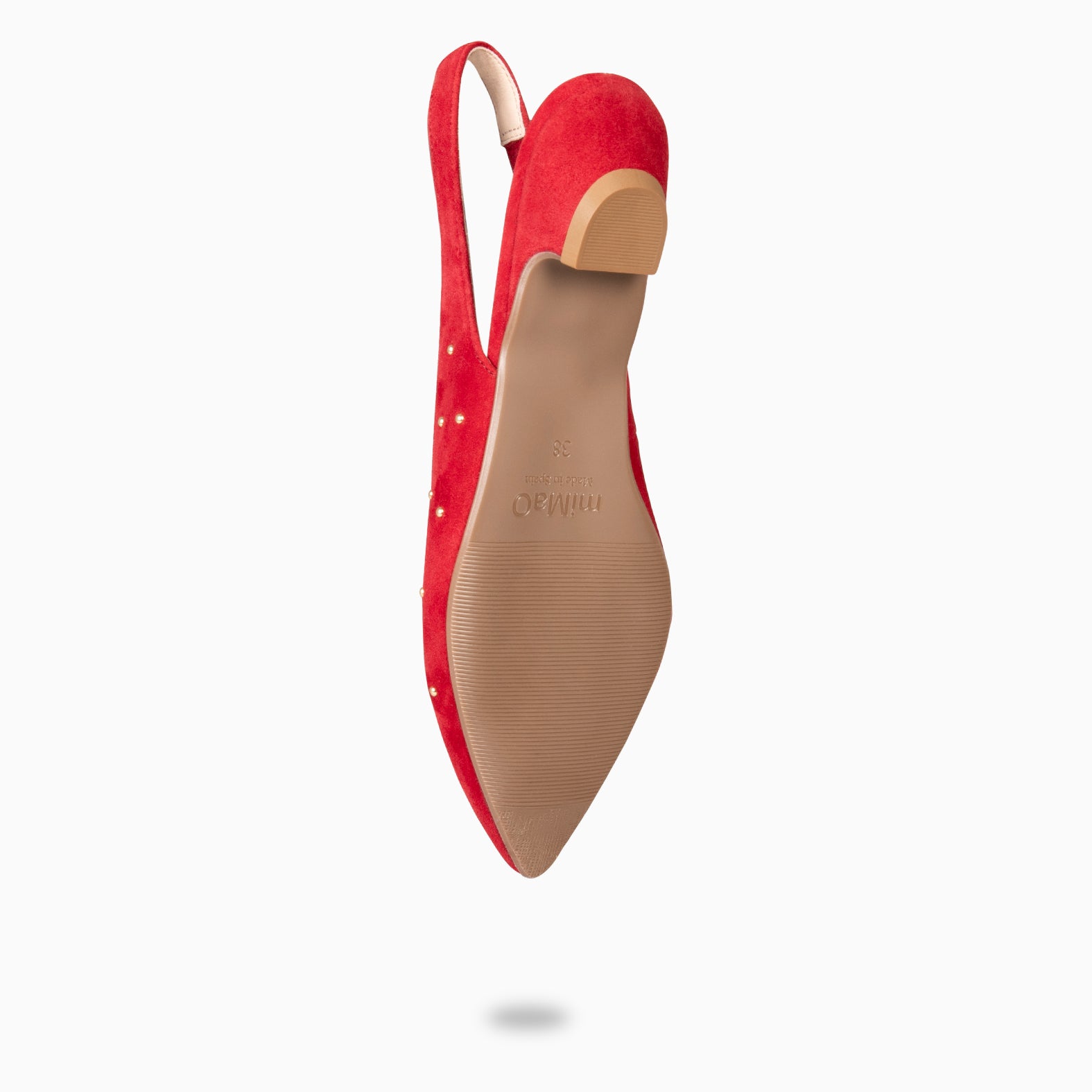 ORION – ZAPATOS BAJOS DESTALONADOS CON TACHAS ROJO - miMaO ®